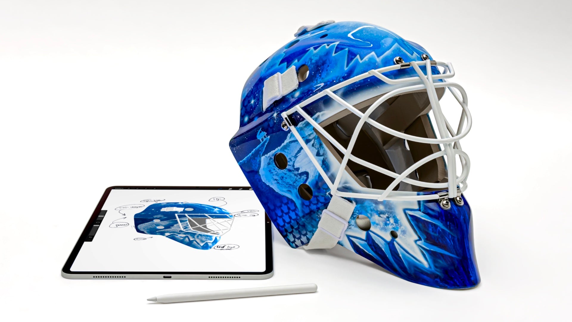 NHL-målmænds ikoniske maskedesigns bliver til virkelighed med iPad Pro og Apple Pencil