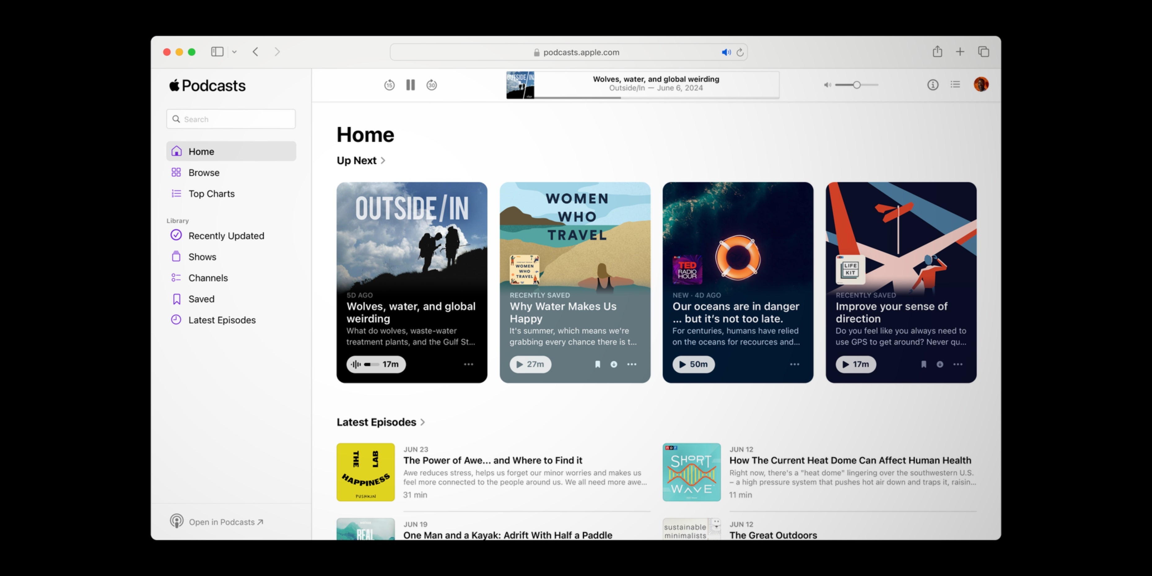 Apple Podcasts lancerer webapp, lyt til din Up Next-kø og bibliotek i en browser