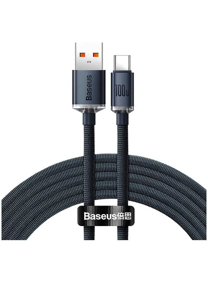 Cable Baseus Crystal Shine cable USB to USB-C, 100W, 1.2m (black) Baseus